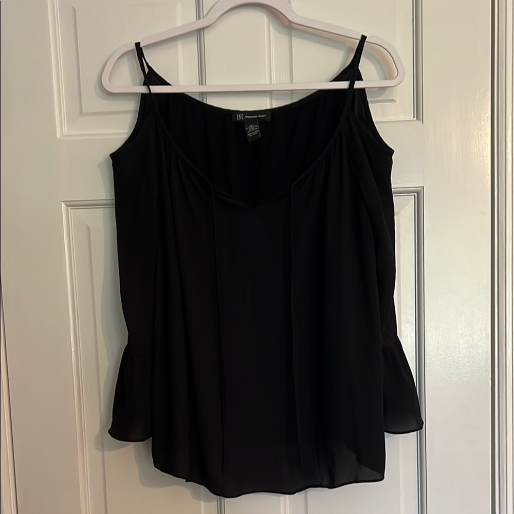 INC Black Sleeveless Peplum Camisole